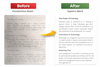 convert handwritten notes to word and PDF professionally