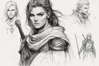sketch fantasy character concept art