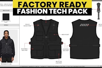 create garment tech pack with grading rules measurement specs and kids wear bom
