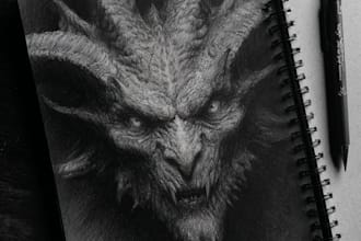 create concept art, illustration, monster art, horror art