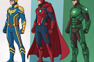design custom superhero characters with unique costumes