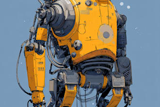 create retro mecha or scifi gundam art