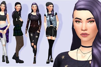 build custom sims 4 character ,tf2 player models, mmd, gmod,imvu, sims 4 cc