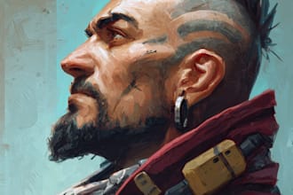 draw a cyberpunk or sci fi character portrait