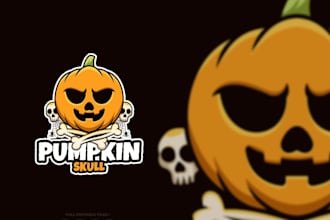 do modern beautiful halloween, pumking logo