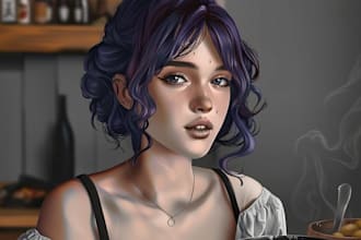 draw a semi realistic character illustration