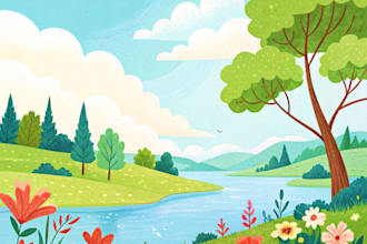 create a beautiful illustration in color