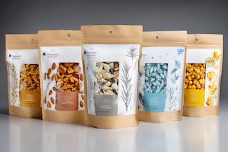 design premium pouch bag packaging with front and back