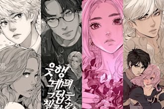 draw webtoon cover shonen anima manga webtoon comic book