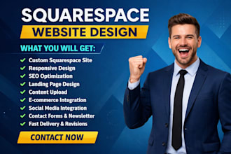 design squarespace website or squarespace landing page