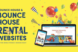 design a bounce house, party rental or event rental website