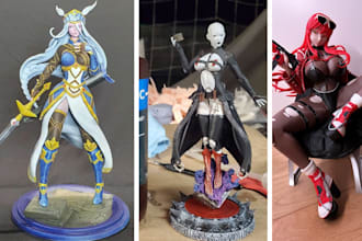 3d print and paint anime miniatures, dioramas toys with 8k resin fdm stl models