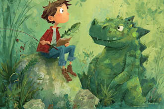 create hand drawn children book illustration