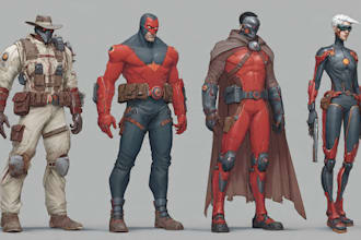 create scifi, fantasy, superhero character design