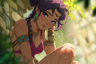 create original anime character sheet or reference for