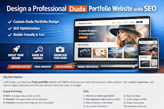 design a professional duda portfolio website with SEO