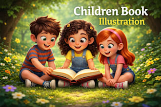 do children storybook illustration, picture book, book art, book cover,3d design