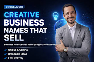 brainstorm original business name, brand name, company name, slogan product name