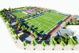 render propose football pitch,artificial sport turf,lacrosse field,karate court