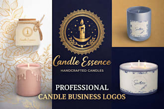 design premium candle logo, label, packaging