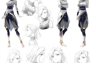sketch expression sheet of your favourite anime characters