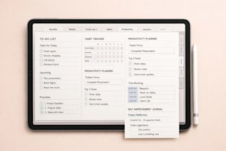 design custom hyperlinked digital planners for productivity, goals, and life