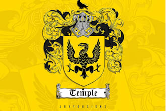 design custom luxury regal heraldic family crest coat of arms logo