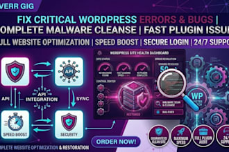 fix wordpress critical errors bugs malware login speed issues fast plugin issues