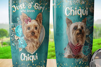 create awesome tumbler, coffee mug, water bottles designs
