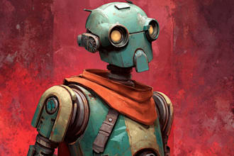 create stunning futuristic robot character art