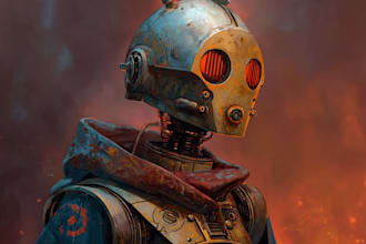 design adorable and cool robot characters