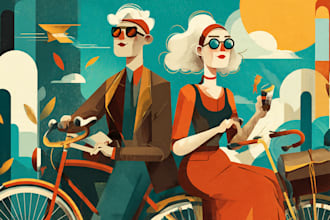 make vintage retro poster illustration