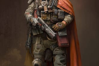 draw unique stylized star wars character art