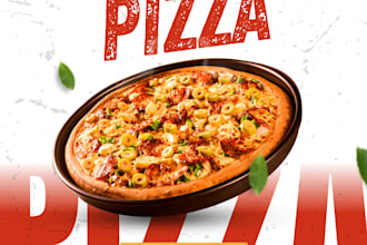 design creative food and pizza social media posts