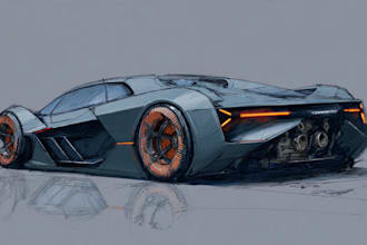 sketch and design concept car for your project
