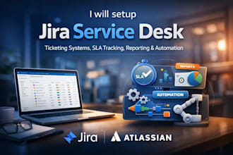 setup jira service desk, ticketing systems, sla tracking, report and automation