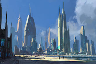 create a stunning cyberpunk city digital illustration