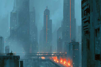 design futuristic cyberpunk cityscapes for games or books