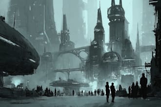 design cyberpunk city posters or wallpapers