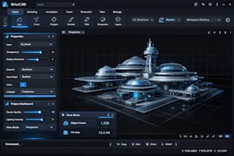 design custom bricscad plugin UI wpf panel ribbon tool cad interface automation