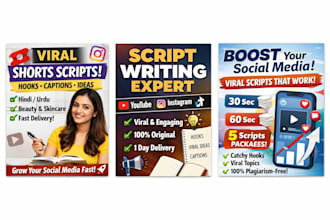 write viral youtube and instagram scripts for beauty and skincare