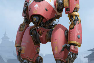 draw custom mecha or robotic illustration