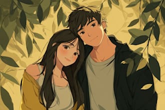 draw bl boys love anime couples, romantic or nsfw