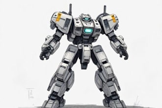 draw or design mechs robots concepts