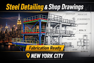 create steel detailing shop drawings tekla structure fabrication new york city