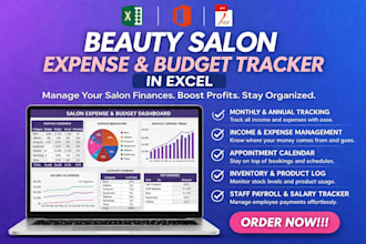 create salon business expense tracker, beauty salon, budget tracker in excel