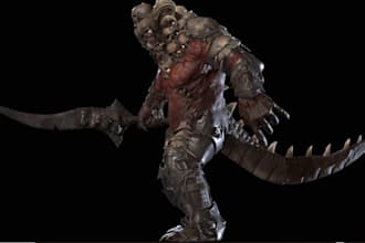 ue5 3d creature character, epic skeleton rig, game asset, uv mapping, 3d animaze