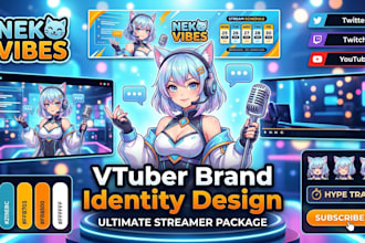 design a professional vtuber brand identity for streamers and content creators