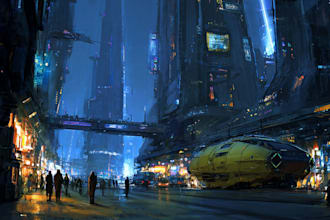 craft a dystopian cyberpunk city for games or animation