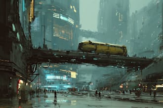 create scifi cyberpunk city backgrounds projects